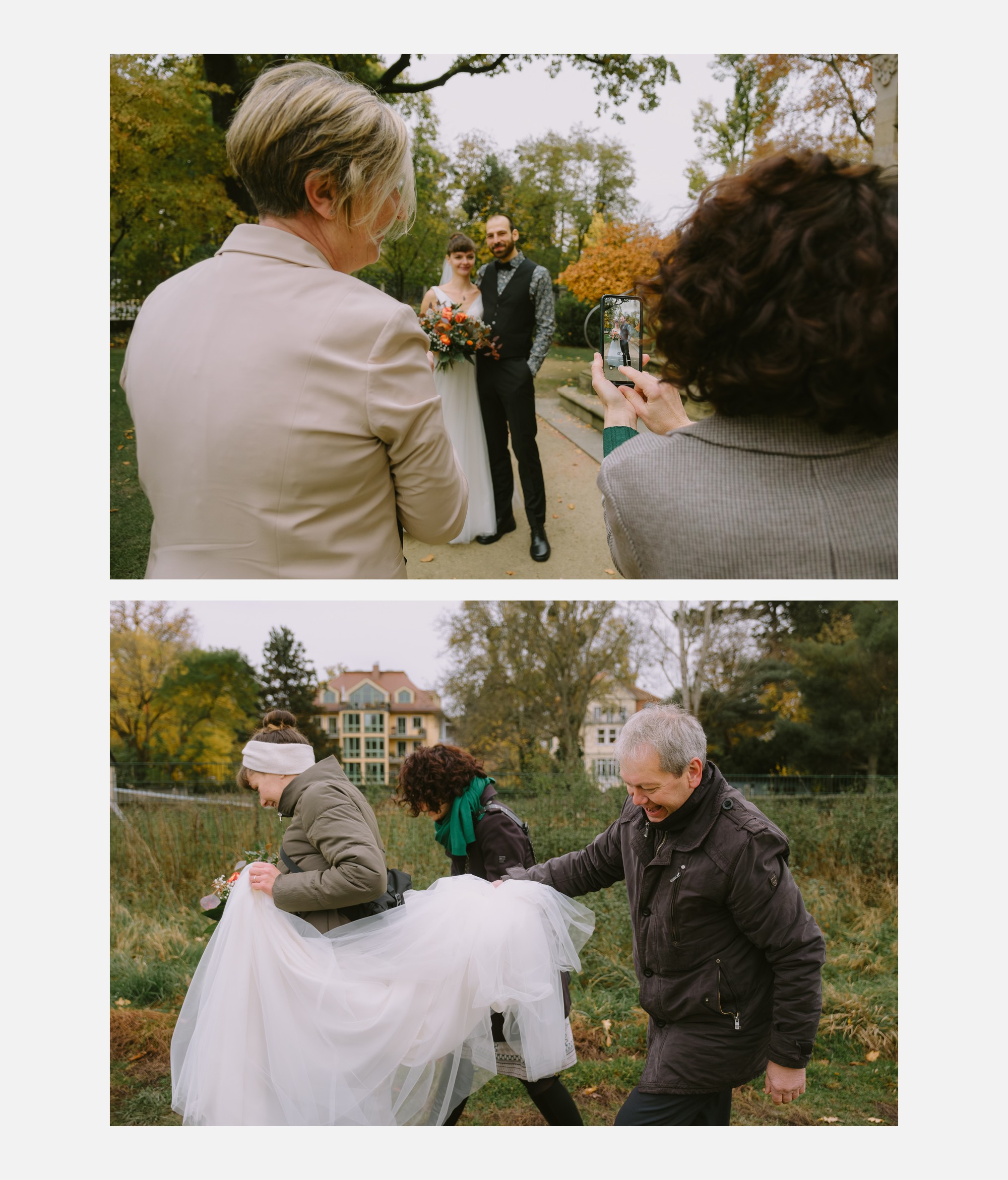 Kleine alternative November-Hochzeit in der Goetheallee Dresden und der Standseilbahn